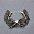 Heart Charm Black Bow Cat & Dog Pet Collar